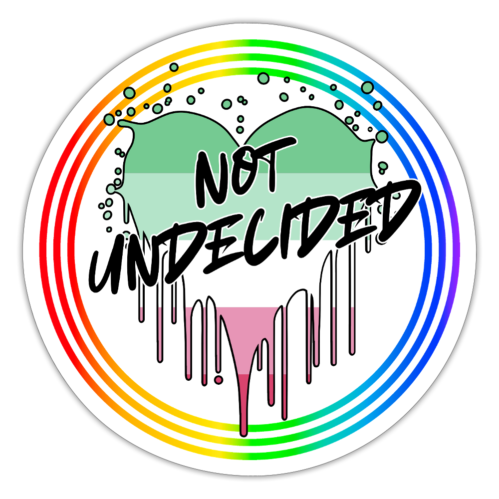 Abrosexual Not Undecided "Regenbogenkreis Edition" - Sticker (groß) - Mattweiß