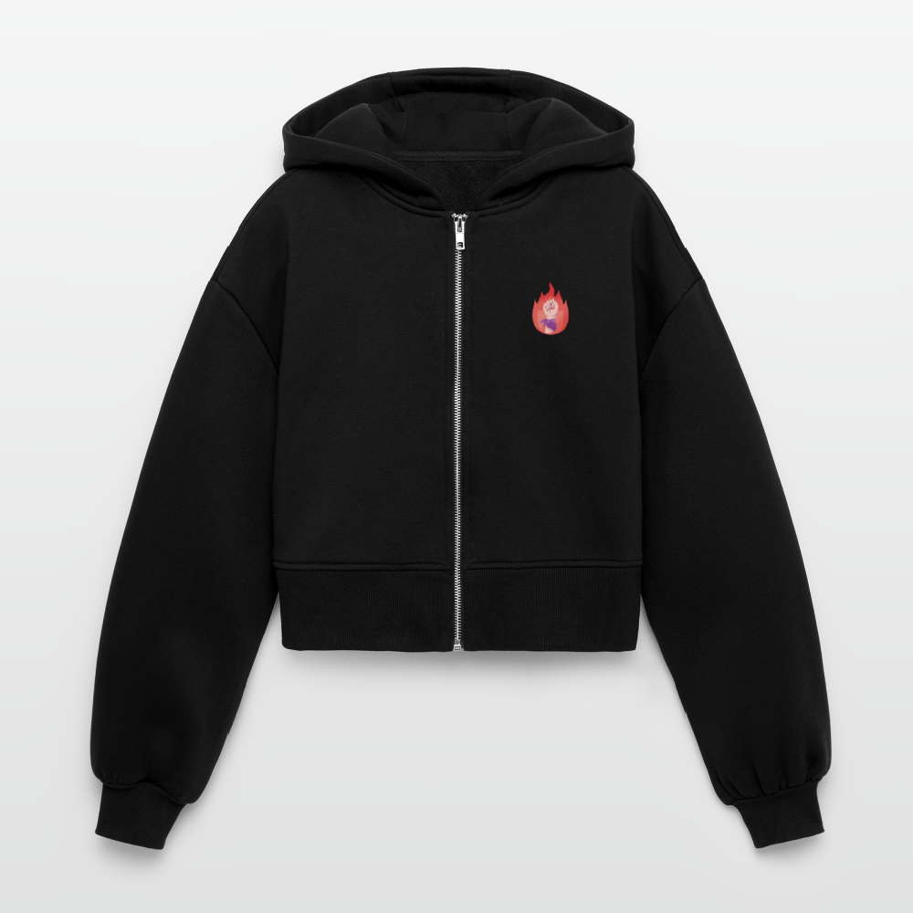 It's a Beautiful Day to Smash the Patriarchy Backprint - Frauen Oversized Cropped Kapuzenjacke - Schwarz