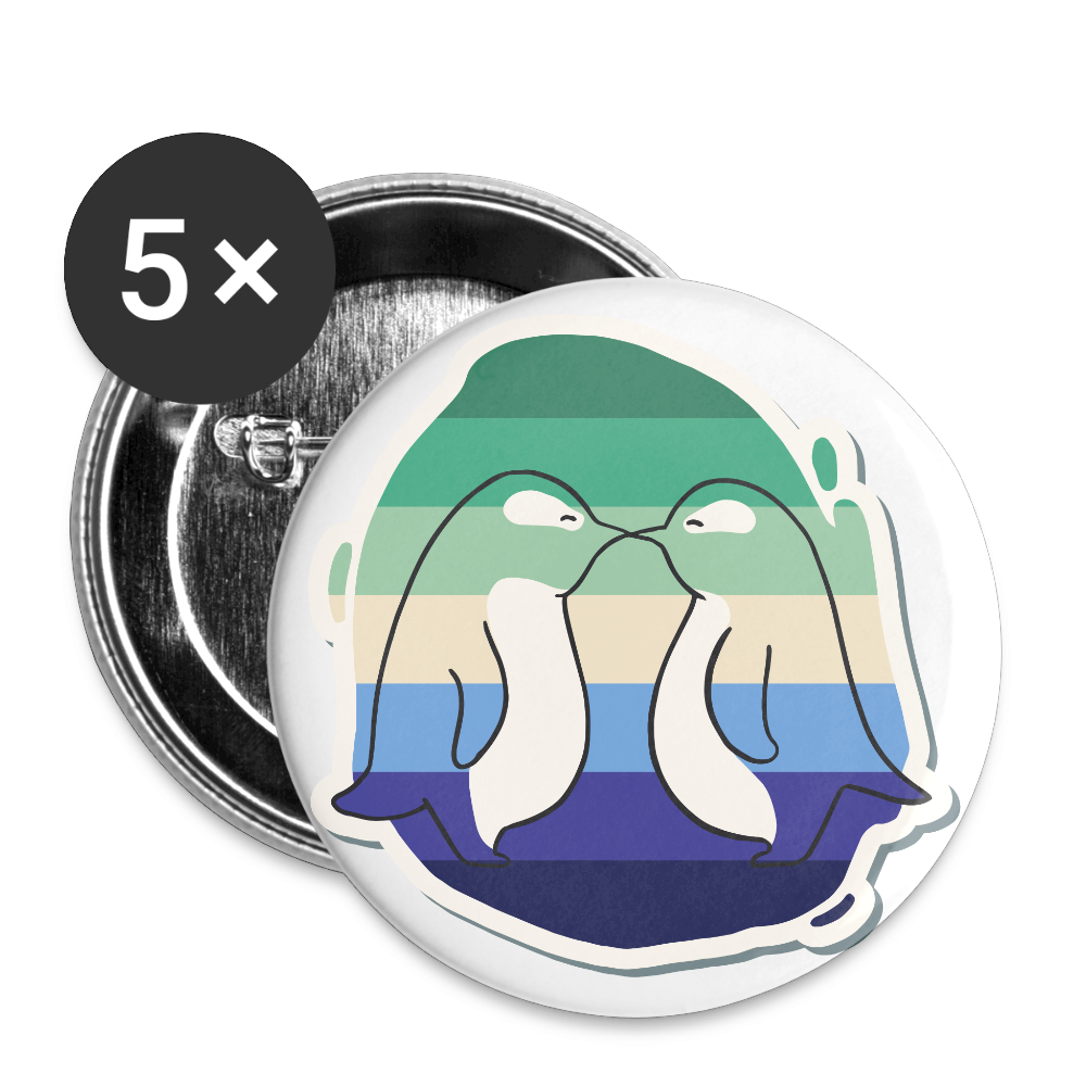 Schwule Pinguine - Buttons klein 5x - Weiß