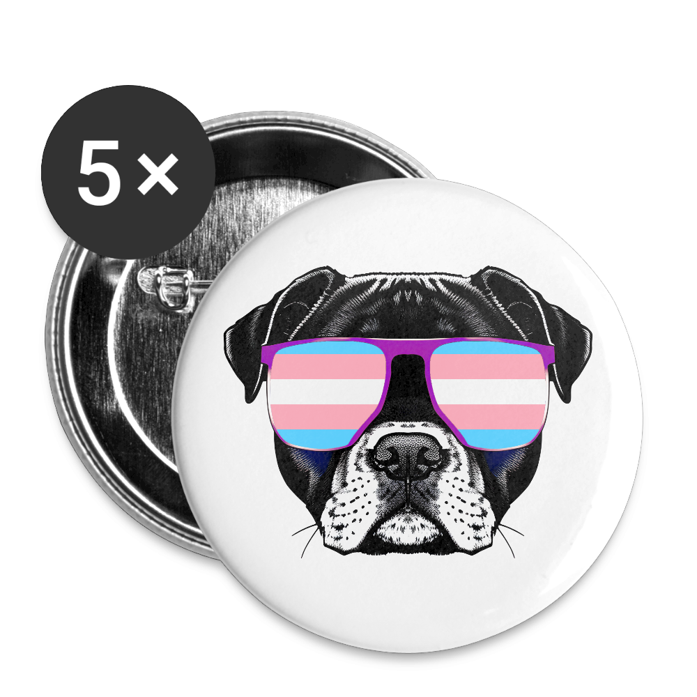 Trans Doggo - Buttons klein 5x - Weiß