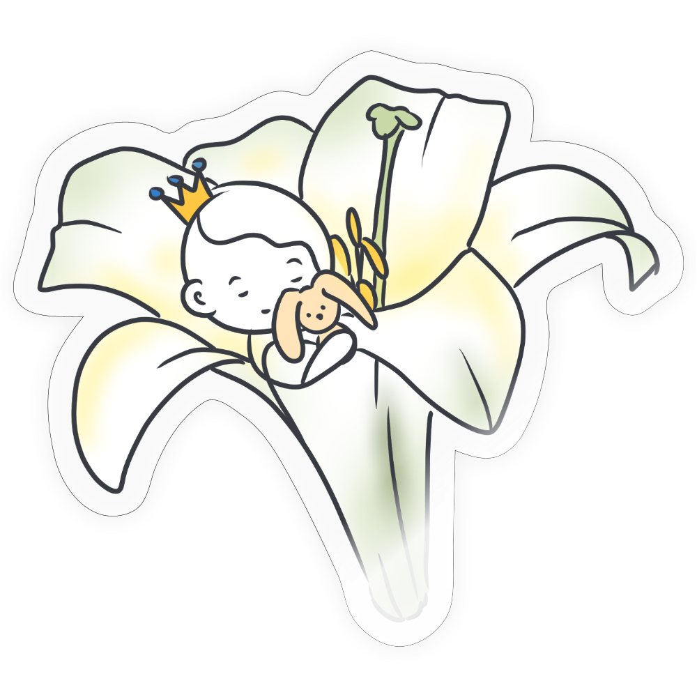 Seelenmännchen "Kuschelblume Edition" - 1x Sticker (groß) - Transparent glänzend