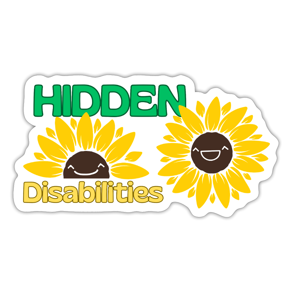 Hidden Disabilities "Sunflower Smile Edition" - Sticker (groß) - Mattweiß