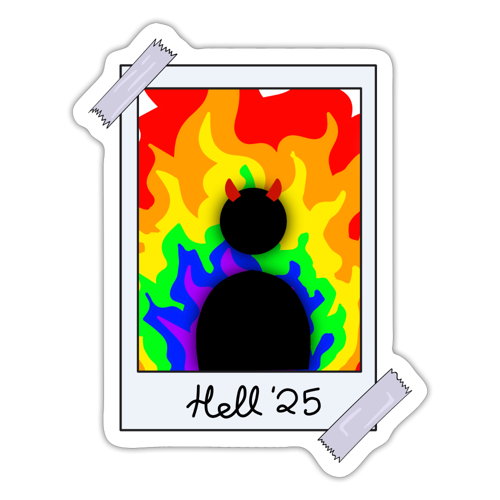 Queer in Hell '25 - Sticker (groß) - Mattweiß