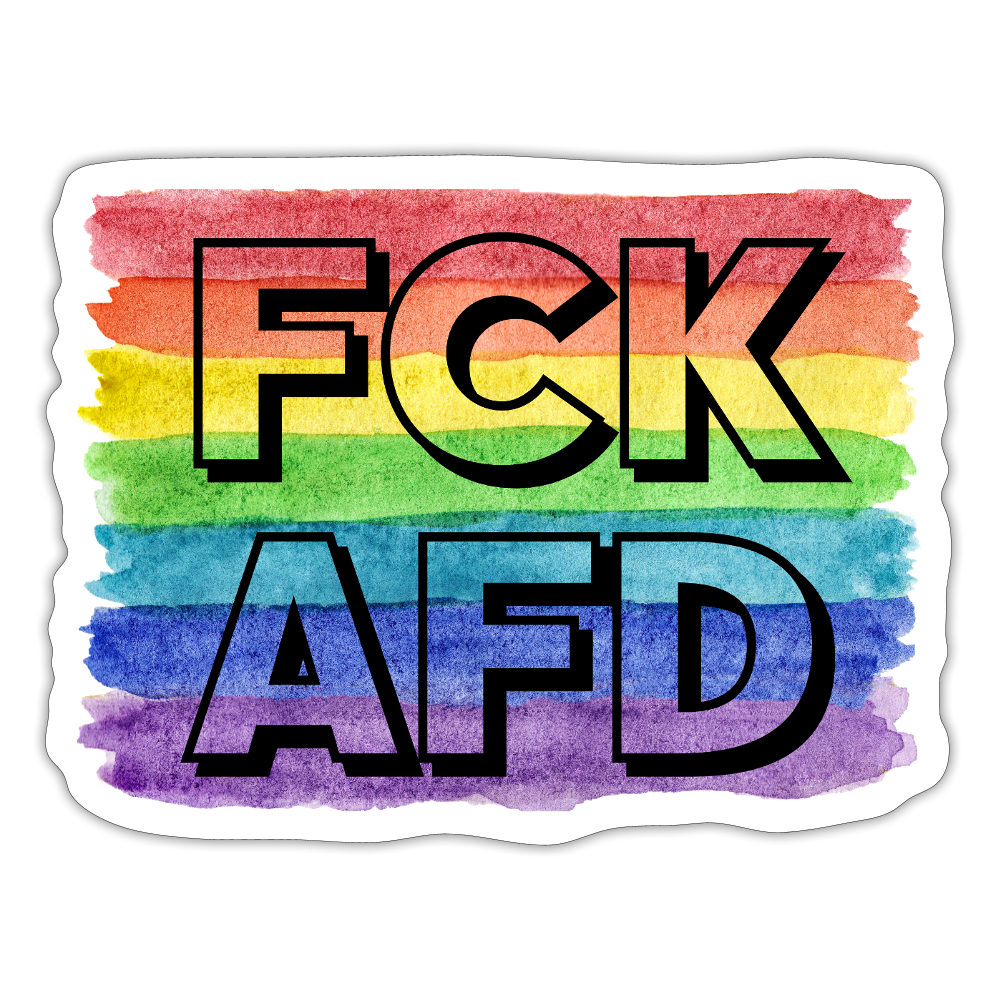 FCK AFD "Rainbow Resistance Edition" - Sticker (groß) - Mattweiß