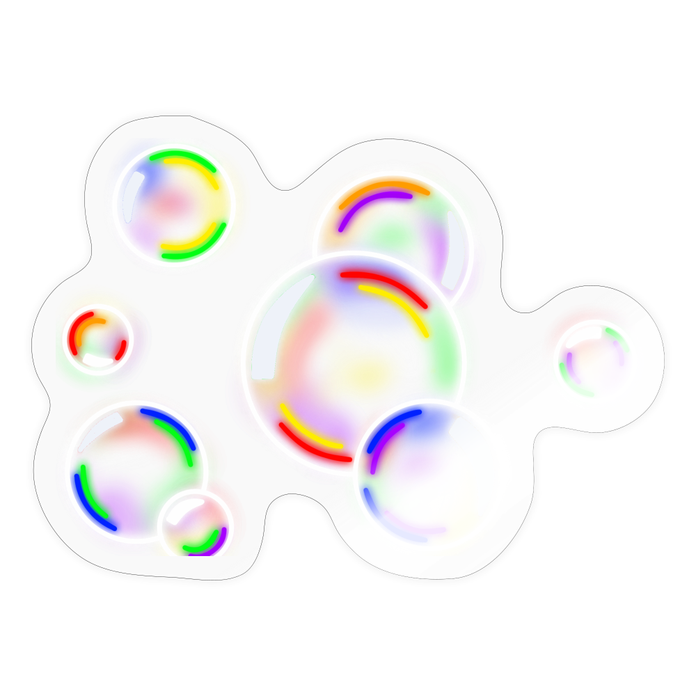 Regenbogen Seifenblasen Sticker (groß) - Transparent glänzend