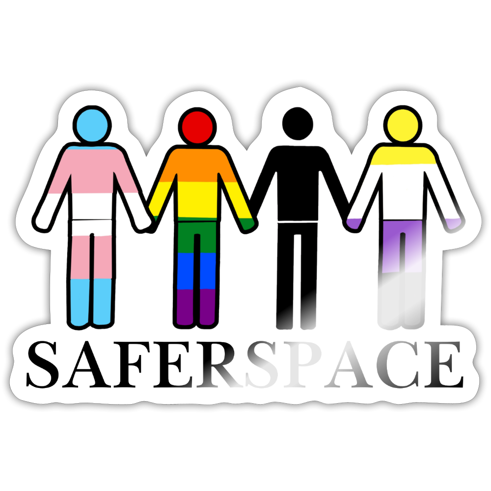 SAFERSPACE - Sticker (groß) - Weiß glänzend