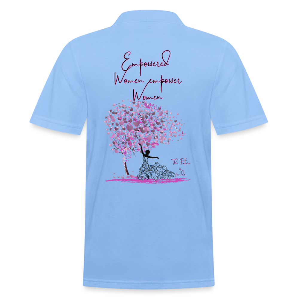 Empowered Women empower Women Backprint "Männer" Polo Shirt - Himmelblau