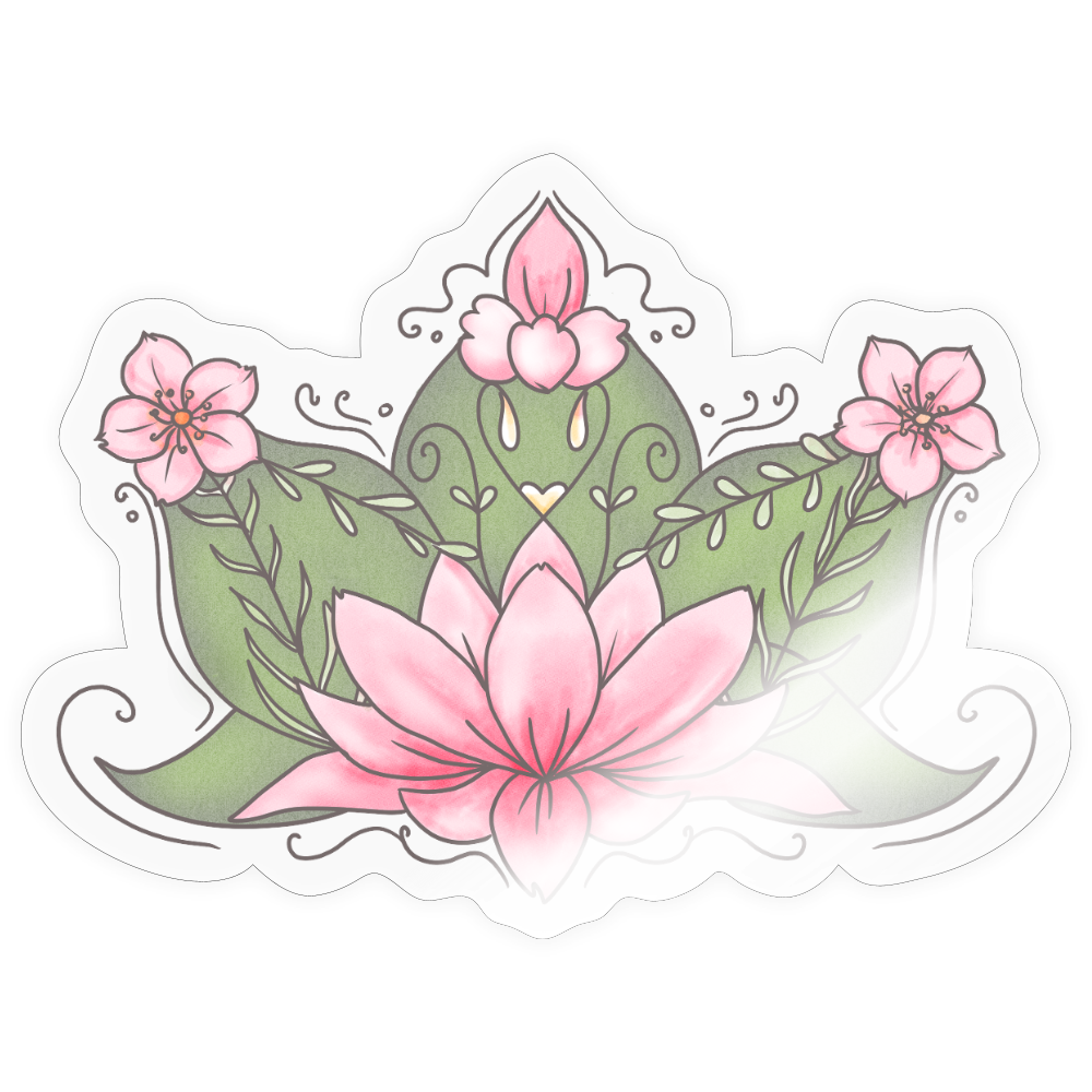 Floralcrown - 1x Sticker (groß) - Transparent glänzend