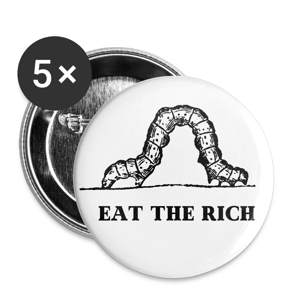 Eat the Rich "Hunger for Justice Edition" - Buttons klein 5x - Weiß