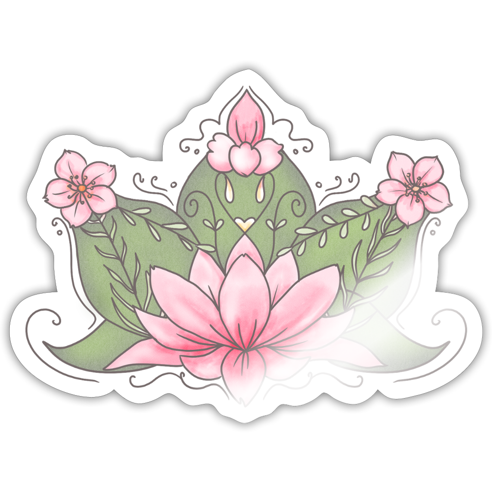 Floralcrown - 1x Sticker (groß) - Weiß glänzend