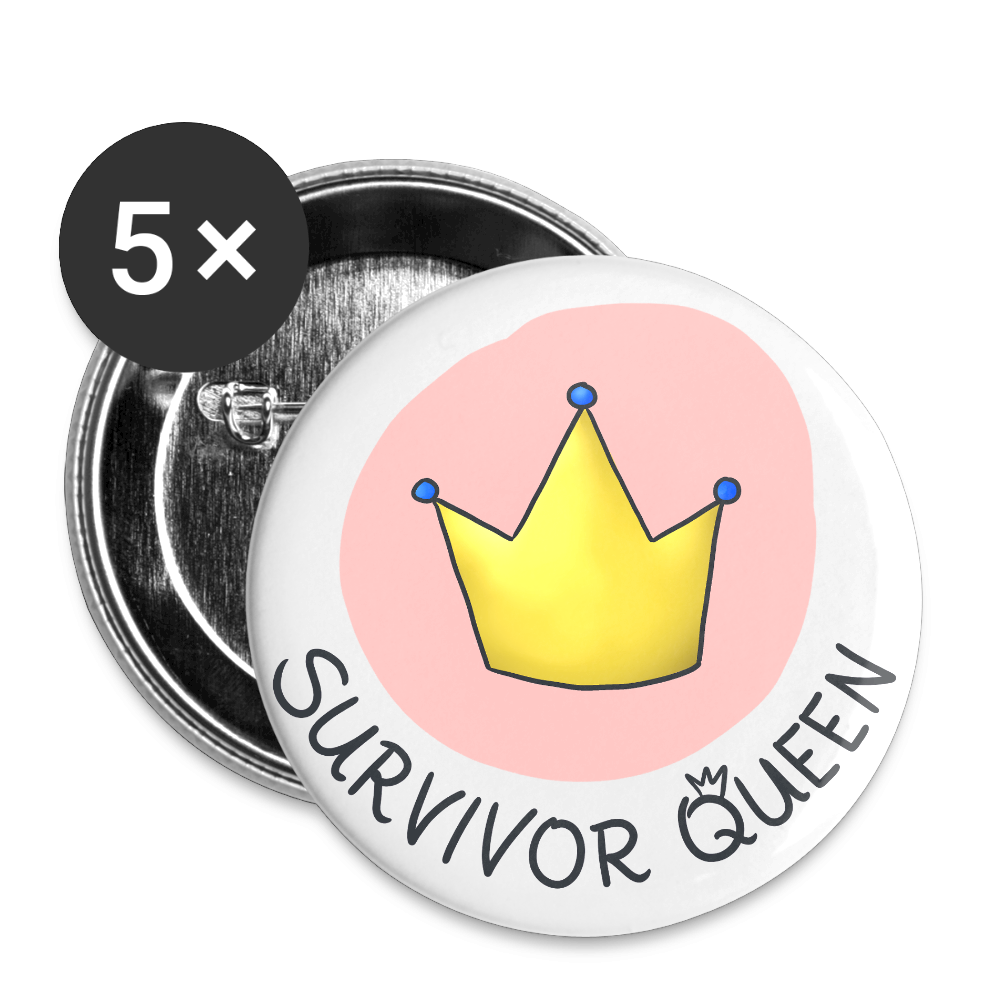 Survivor Queens Logo "Schriftzug Edition" - Buttons klein 5x - Weiß
