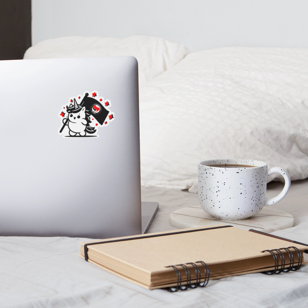 Einhorn Antifa - Sticker (groß) - Mattweiß