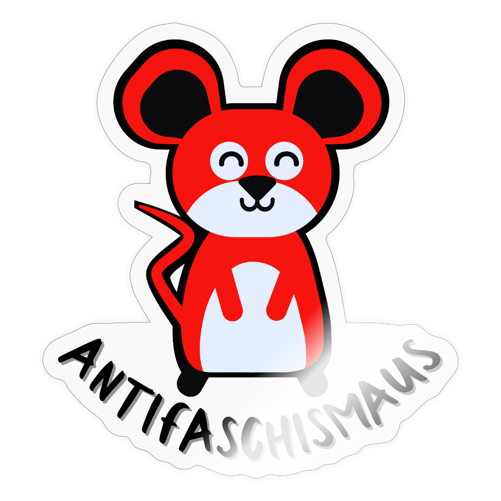 Antifaschismaus - Sticker (groß) - Transparent glänzend