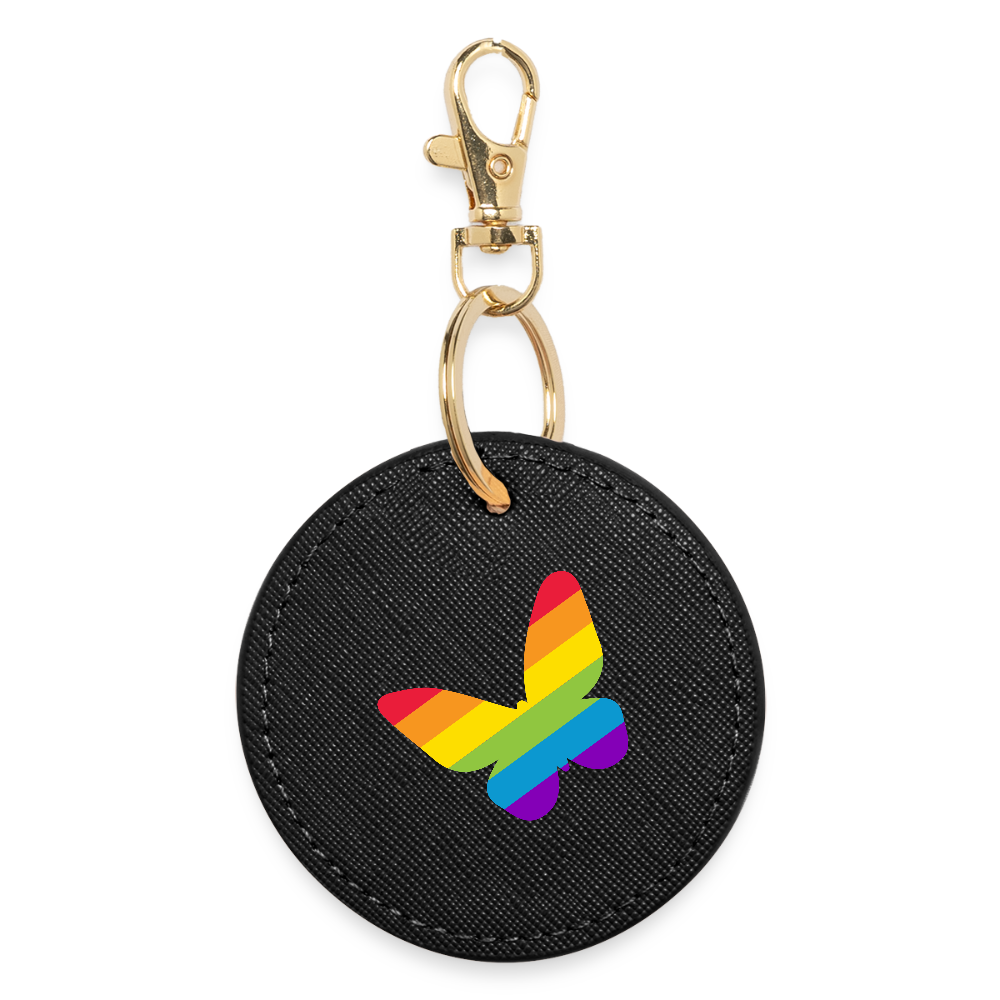 Regenbogen Schmetterling - BOUTIQUE Schlüsselanhänger - Schwarz