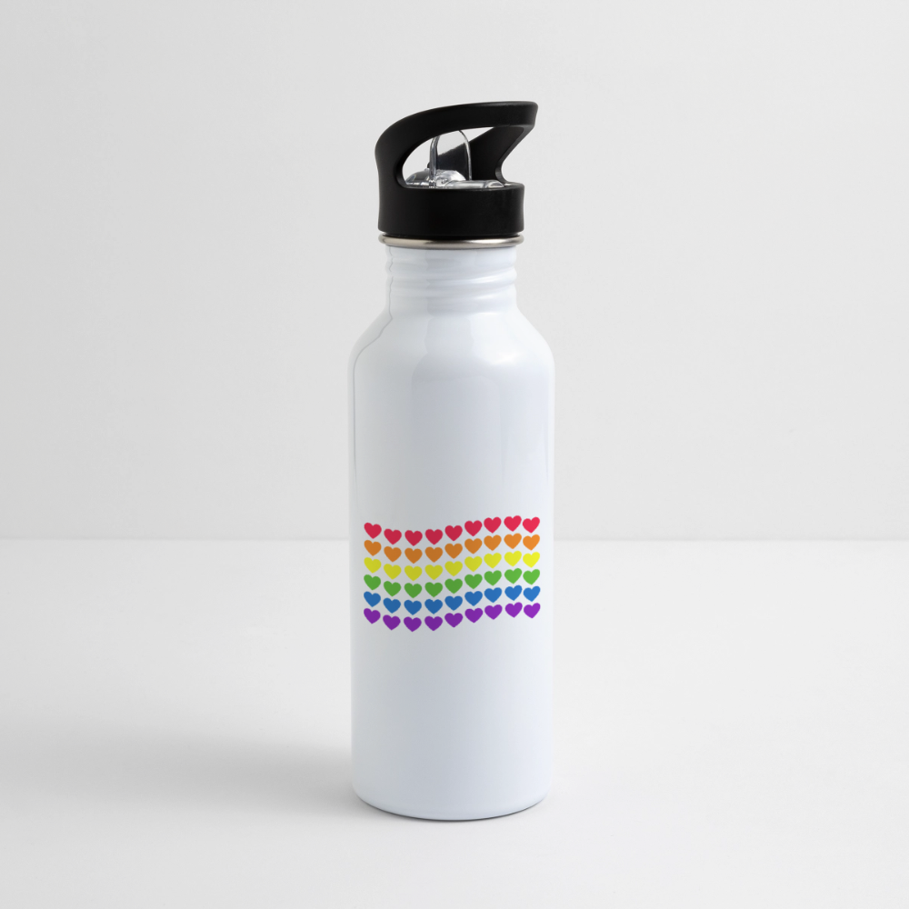 Herzenflagge - Trinkflasche - Weiß
