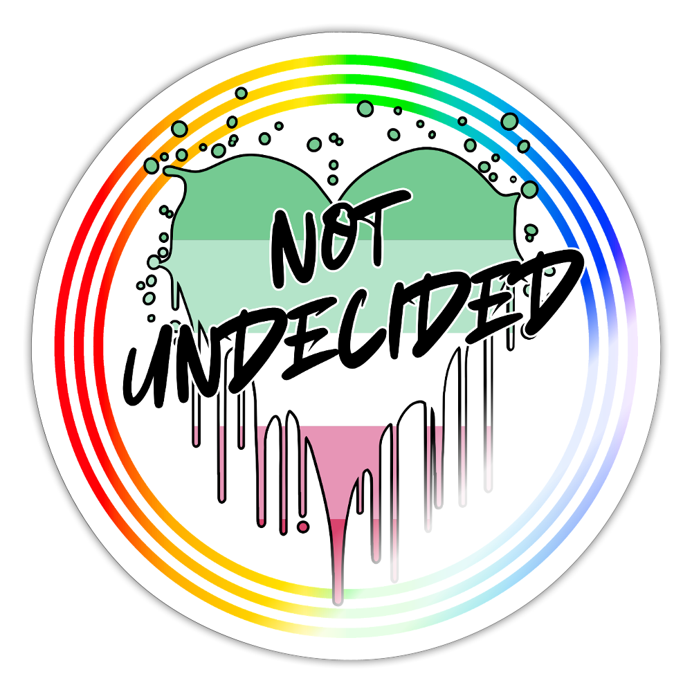 Abrosexual Not Undecided "Regenbogenkreis Edition" - Sticker (groß) - Weiß glänzend