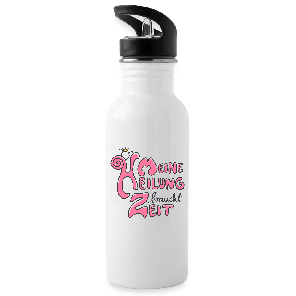 Meine Heilung braucht Zeit "Pinke Edition" - Trinkflasche - Weiß