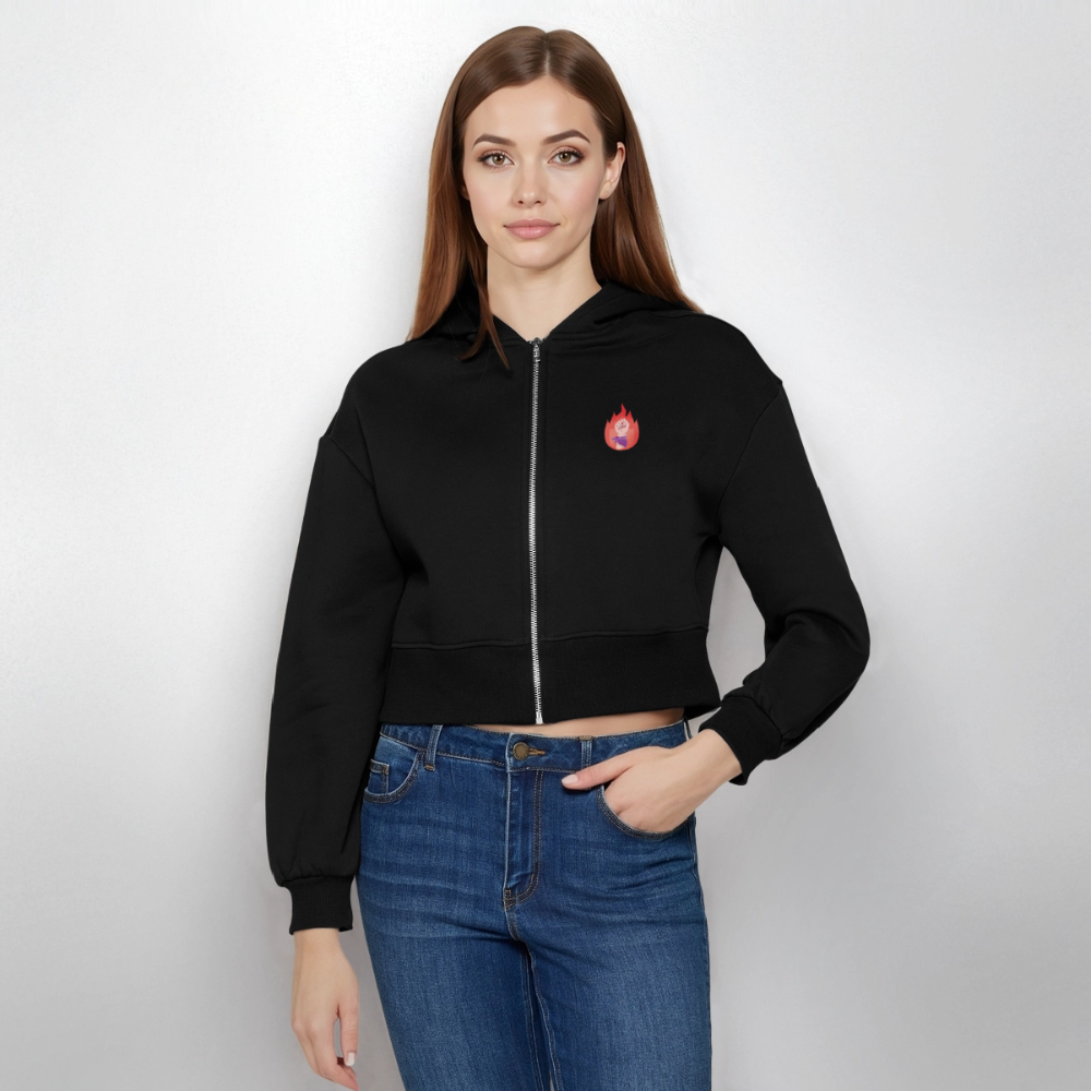 It's a Beautiful Day to Smash the Patriarchy Backprint - Frauen Oversized Cropped Kapuzenjacke - Schwarz