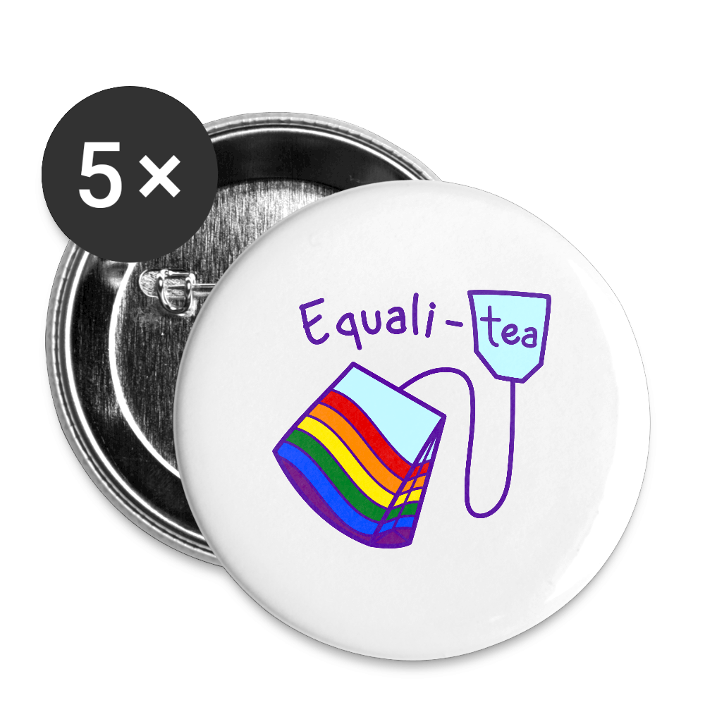 Equalitea - Buttons klein 5x - Weiß