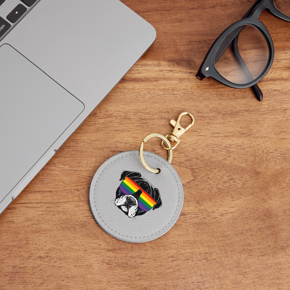 Regenbogen Doggo - BOUTIQUE Schlüsselanhänger - Grau