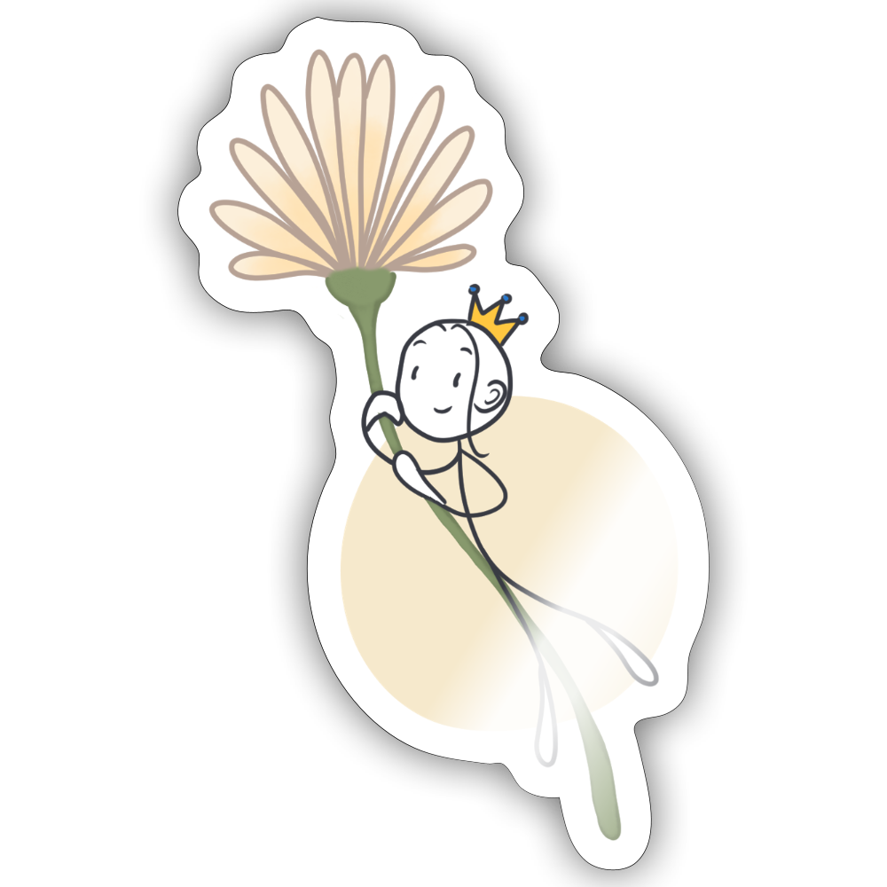 Seelenmännchen "Blumenfliegen Edition" - 1x Sticker (groß) - Weiß glänzend