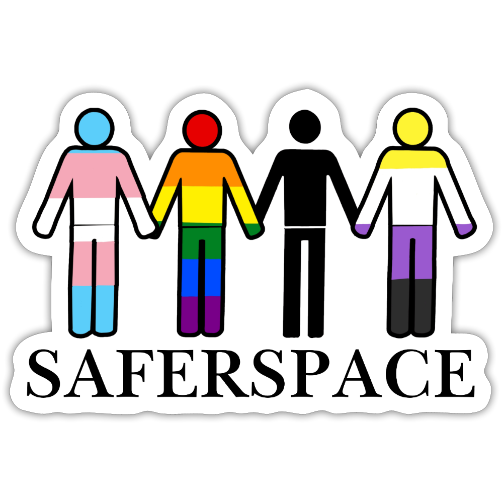 SAFERSPACE - Sticker (groß) - Mattweiß