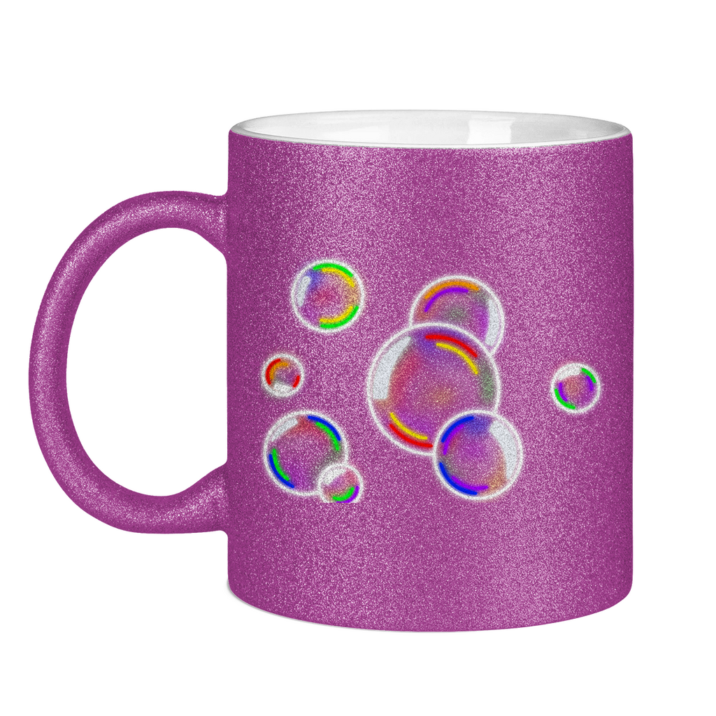 Regenbogen Seifenblasen Tasse (glitzern)