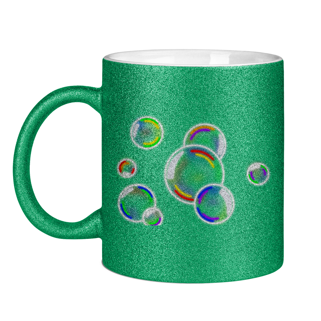 Regenbogen Seifenblasen Tasse (glitzern)