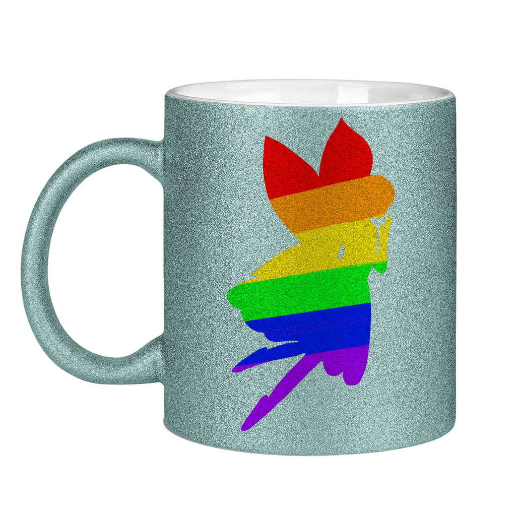 Regenbogen Fee Tasse (glitzern)