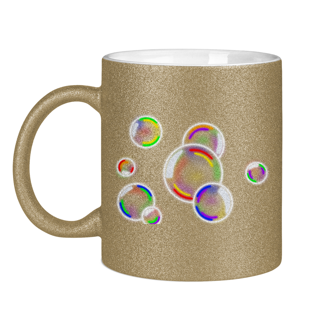 Regenbogen Seifenblasen Tasse (glitzern)