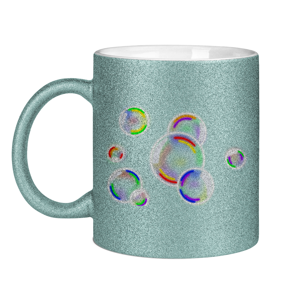Regenbogen Seifenblasen Tasse (glitzern)