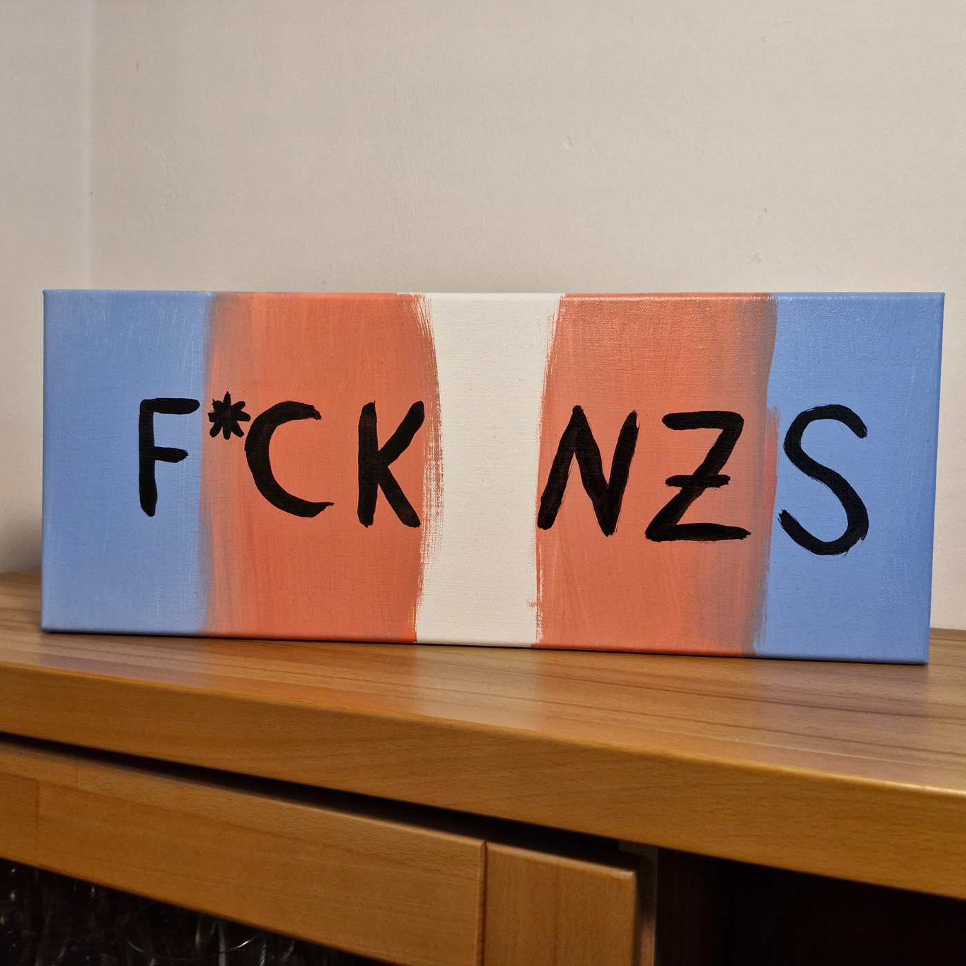 F*CK NZS auf Trans Flagge - Fine Art Unikat