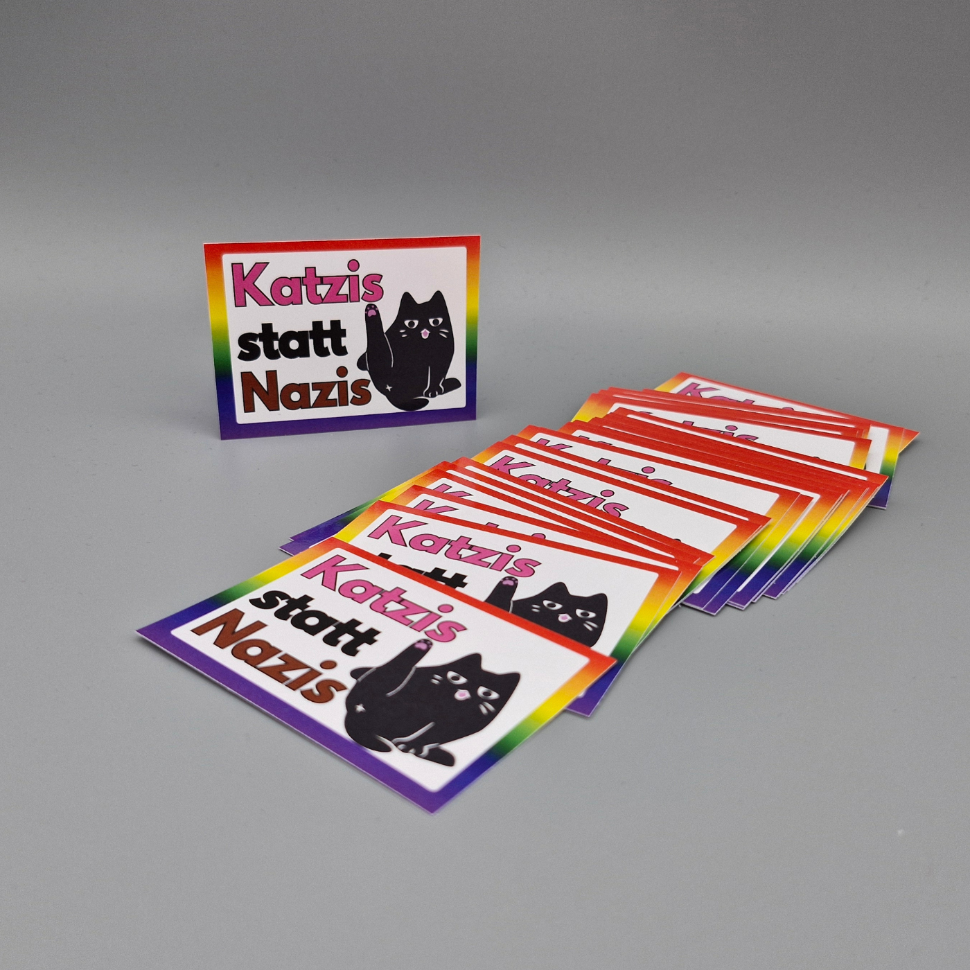 Katzis statt Nazis "Schwarze Katze Edition", Sticker gegen Rechts, 30 Stück