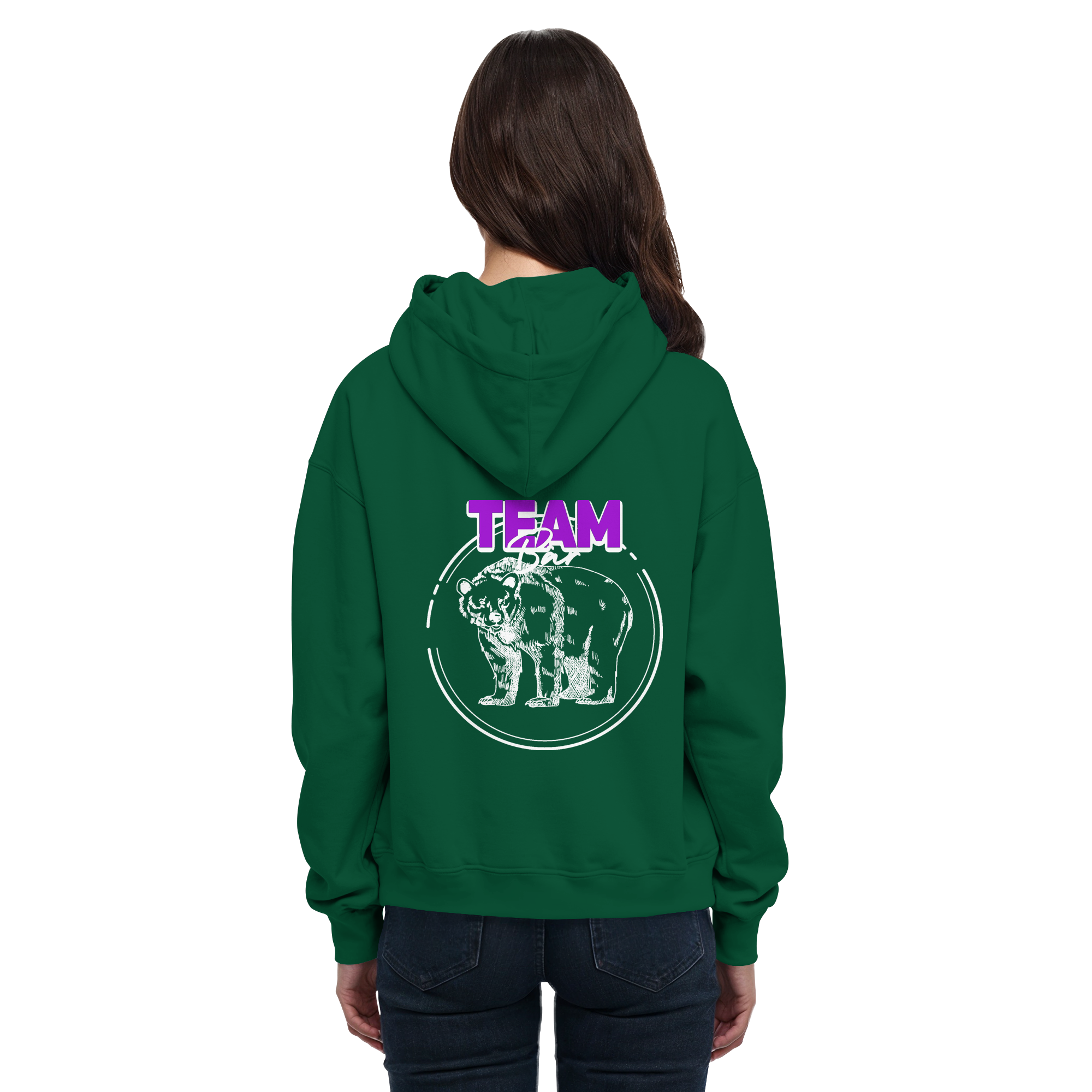 Team Bär Backprint (weiß) - Basic Unisex Hoodie