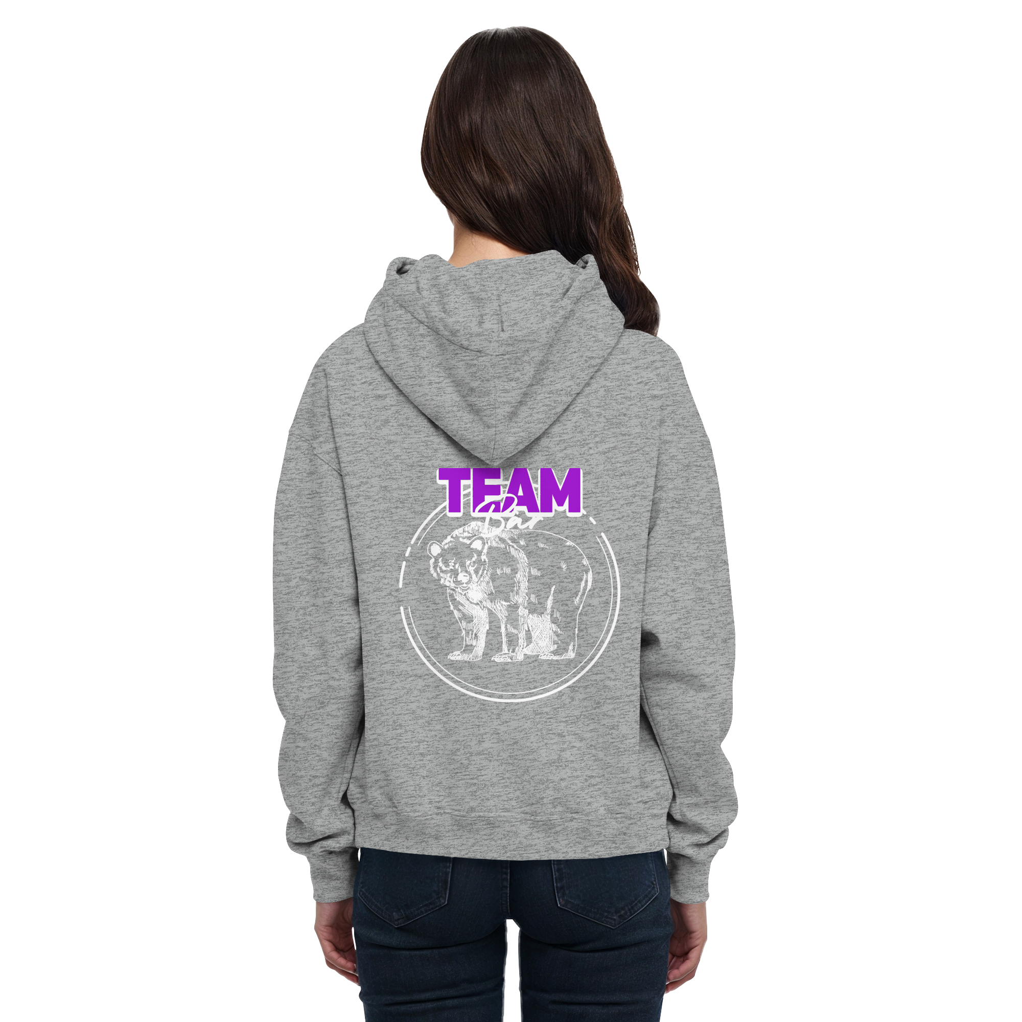 Team Bär Backprint (weiß) - Basic Unisex Hoodie