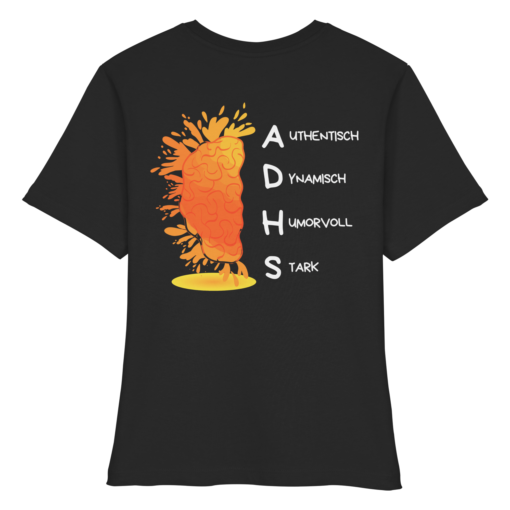 ADHS Authentisch Dynamisch Humorvoll Stark Backprint - Fitted Ladies Organic Shirt