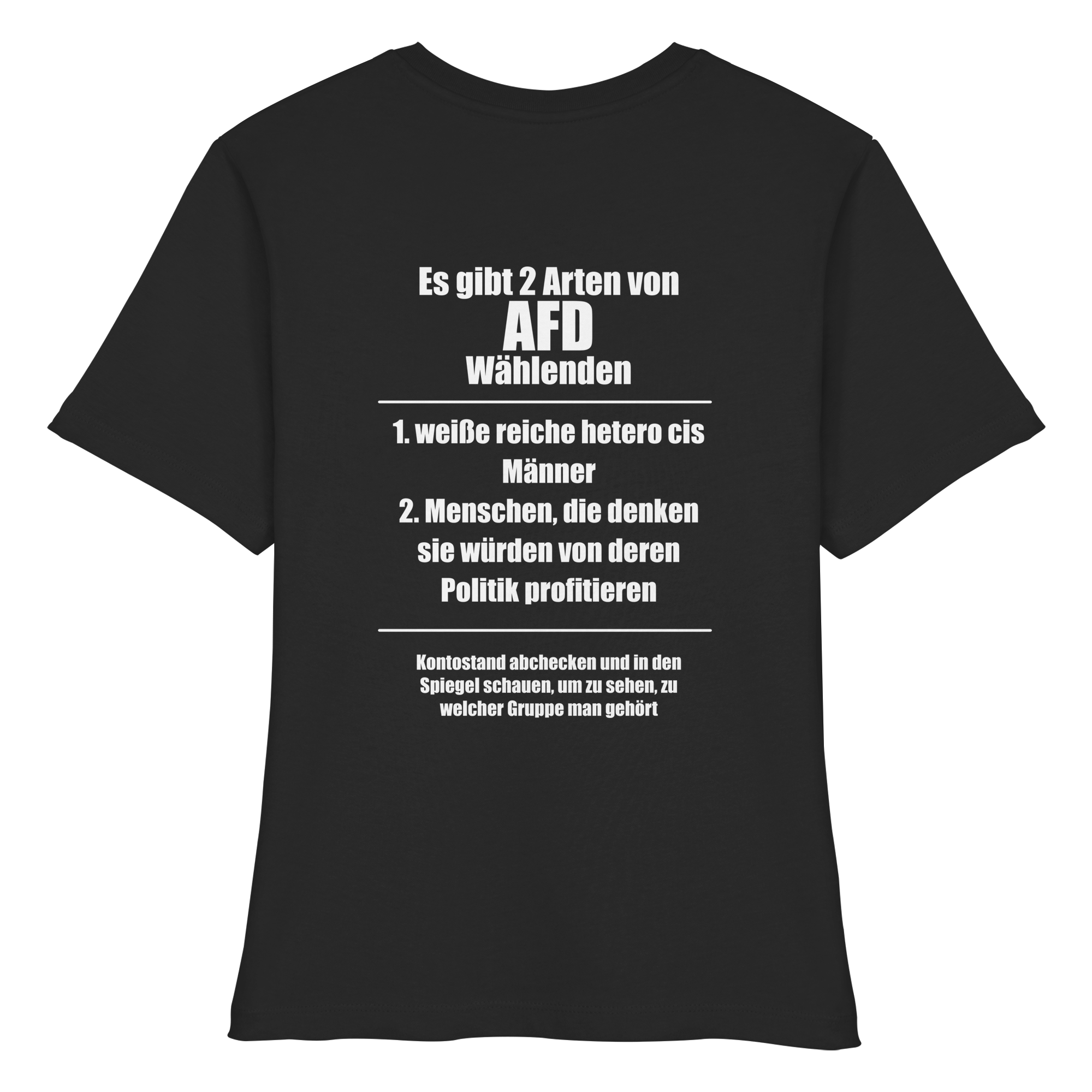 Es gibt 2 Arten von AfD Wählenden Backprint (dunkel) - Fitted Ladies Organic Shirt