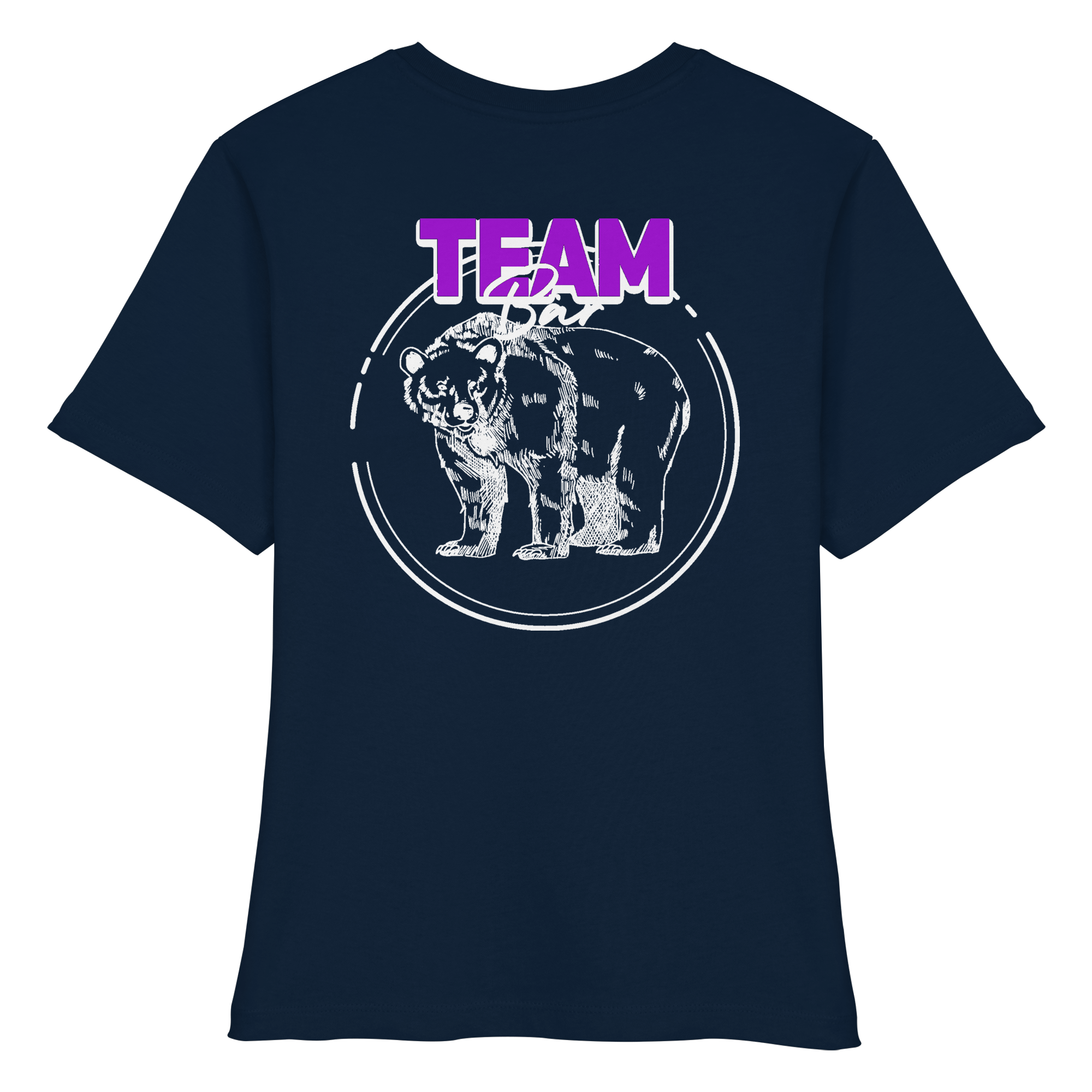 Team Bär Backprint (weiß) - Fitted Ladies Organic Shirt