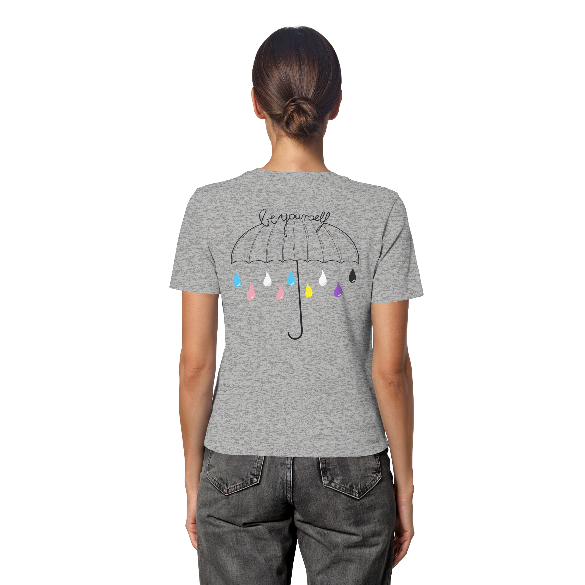 Trans Umbrella Backprint - Fitted Ladies Organic Shirt