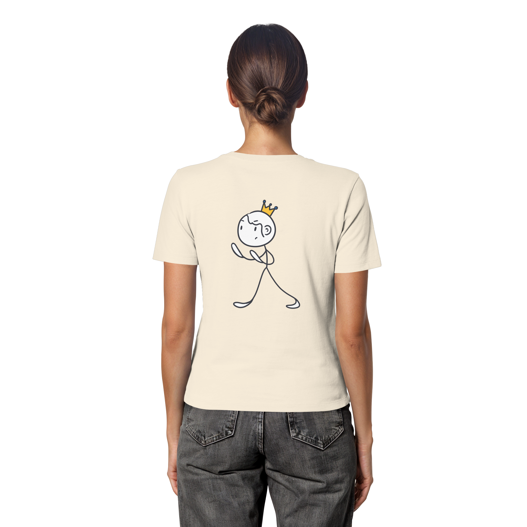 Survivor Queens Logo "Schriftzug Edition" mit Seelenmännchen "Selbstverteidigung Edition" Backprint - Fitted Ladies Organic Shirt