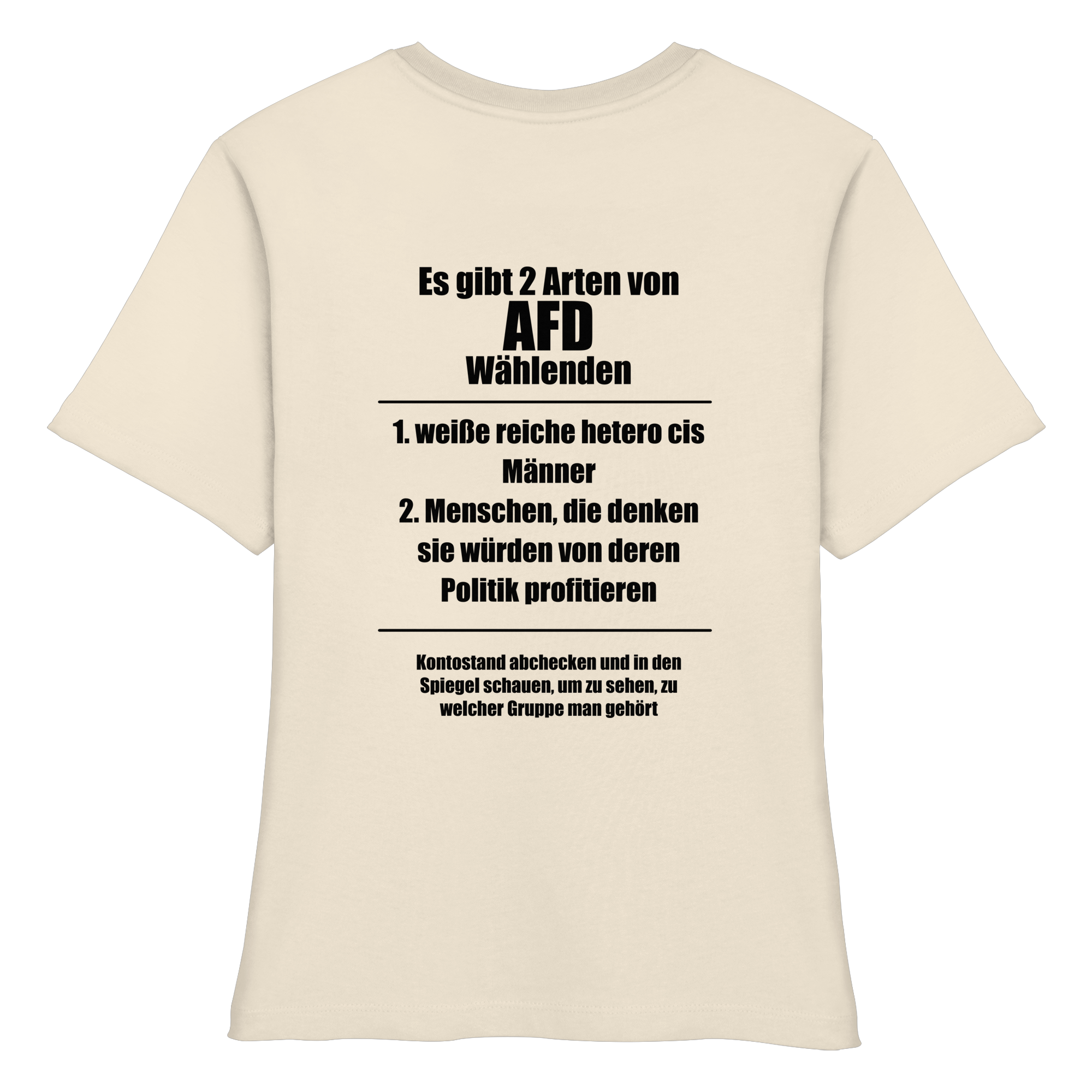 Es gibt 2 Arten von AfD Wählenden Backprint (hell) - Fitted Ladies Organic Shirt