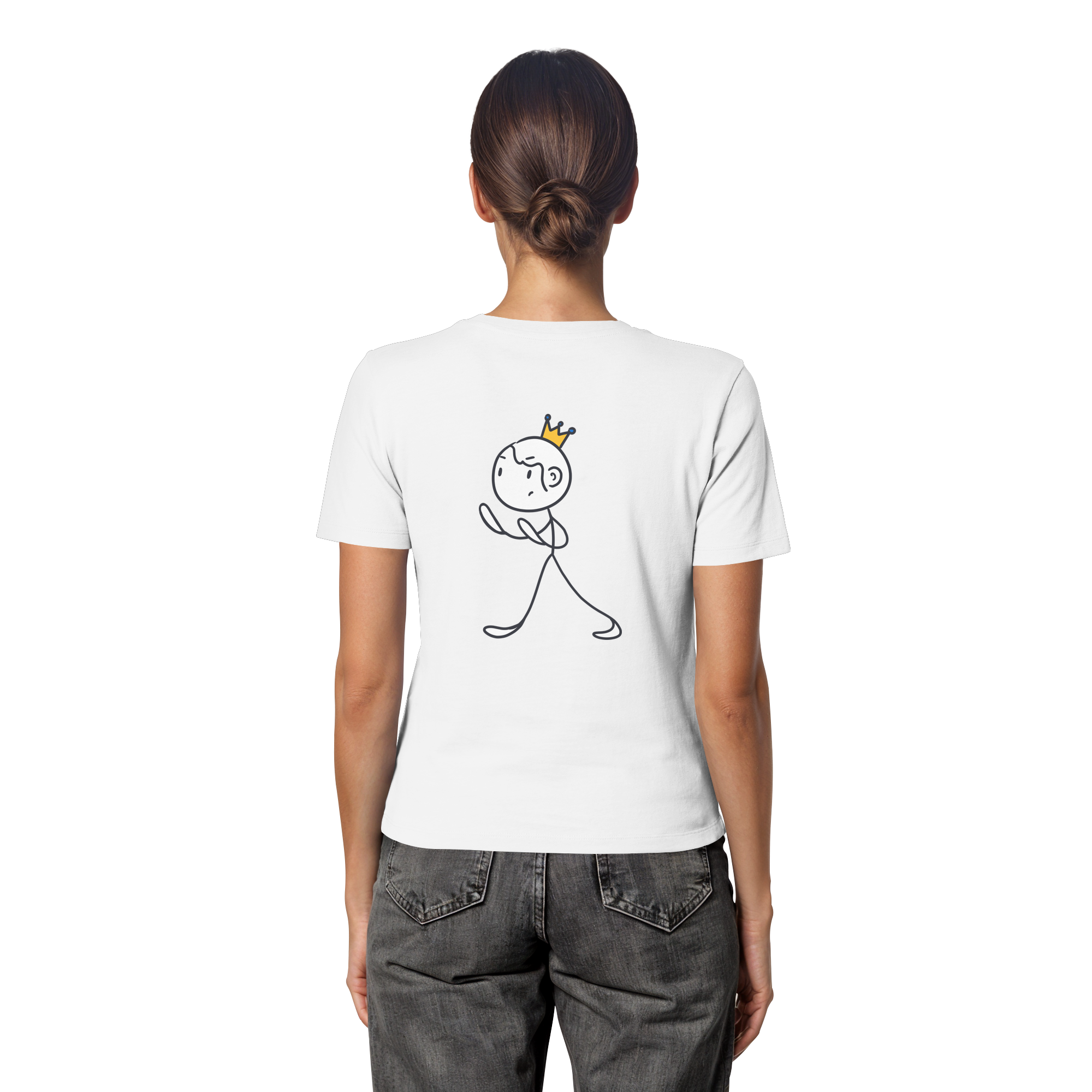 Survivor Queens Logo "Schriftzug Edition" mit Seelenmännchen "Selbstverteidigung Edition" Backprint - Fitted Ladies Organic Shirt