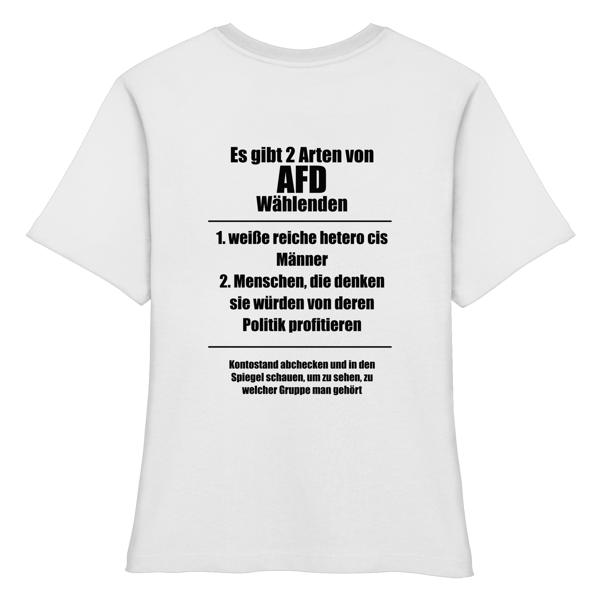 Es gibt 2 Arten von AfD Wählenden Backprint (hell) - Fitted Ladies Organic Shirt