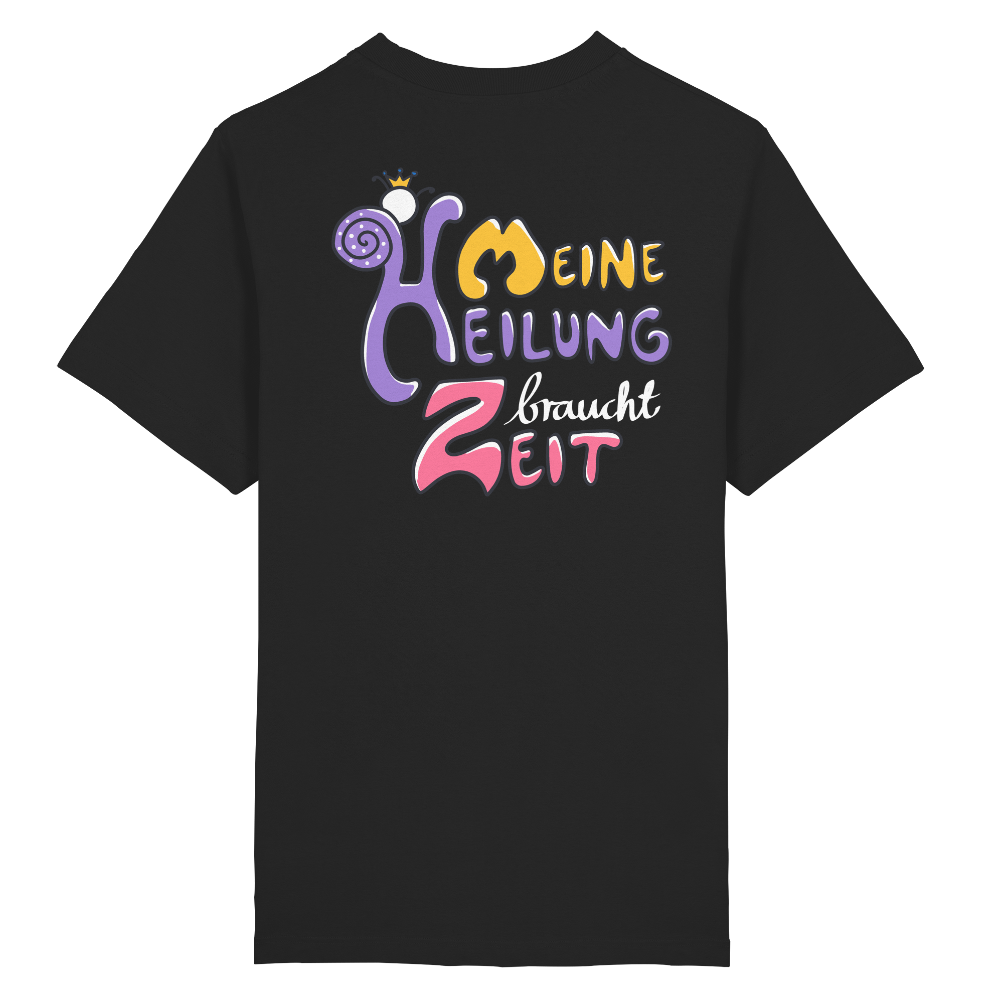 Meine Heilung braucht Zeit "Bunte Edition" Backprint - Heavy Oversized Organic Shirt