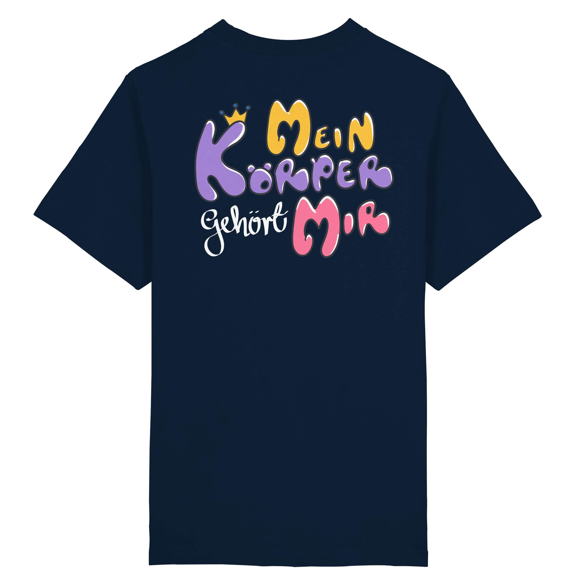 Survivor Queens Logo mit "Mein Körper gehört mir" Backprint (dunkel) - Heavy Oversized Organic Shirt