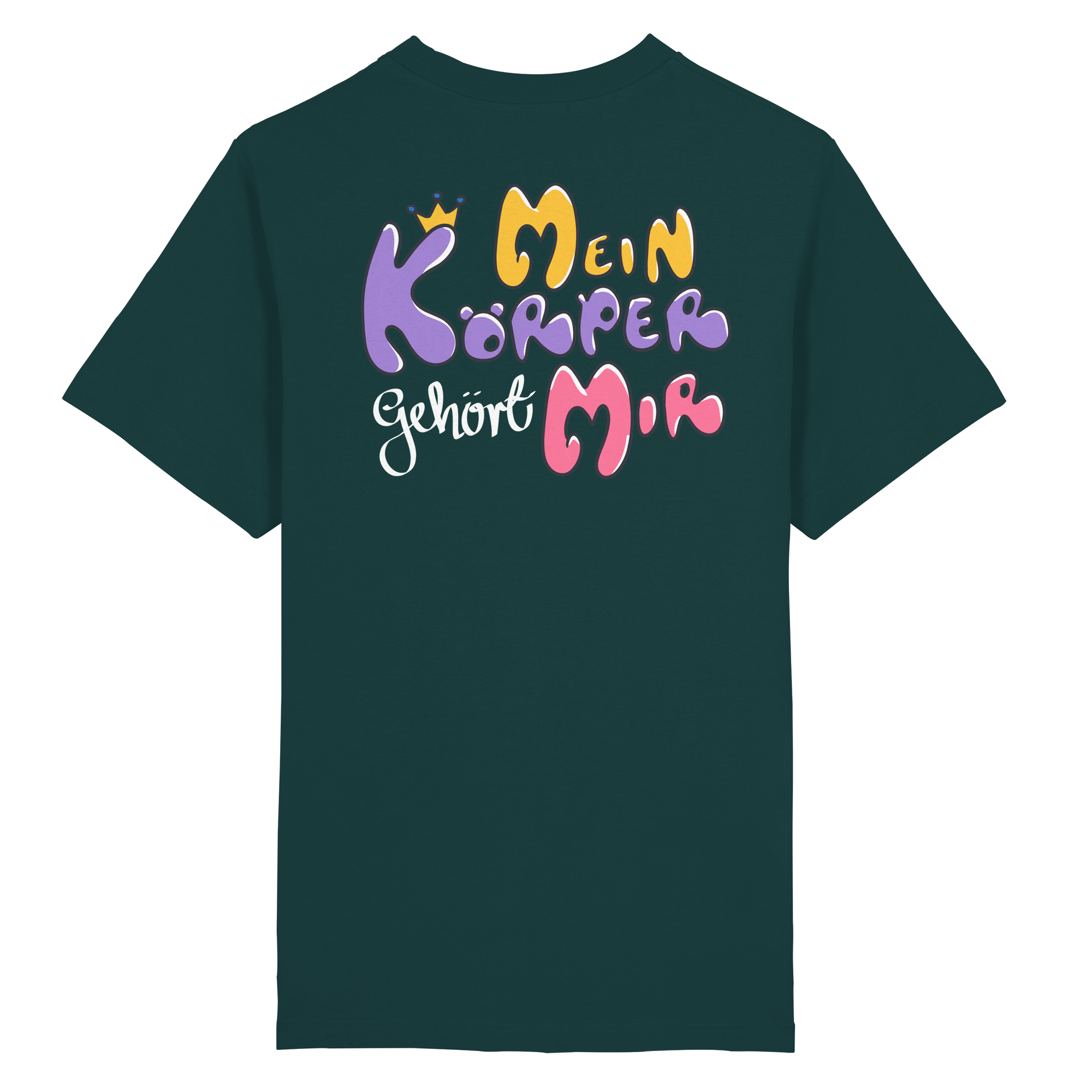 Survivor Queens Logo mit "Mein Körper gehört mir" Backprint (dunkel) - Heavy Oversized Organic Shirt