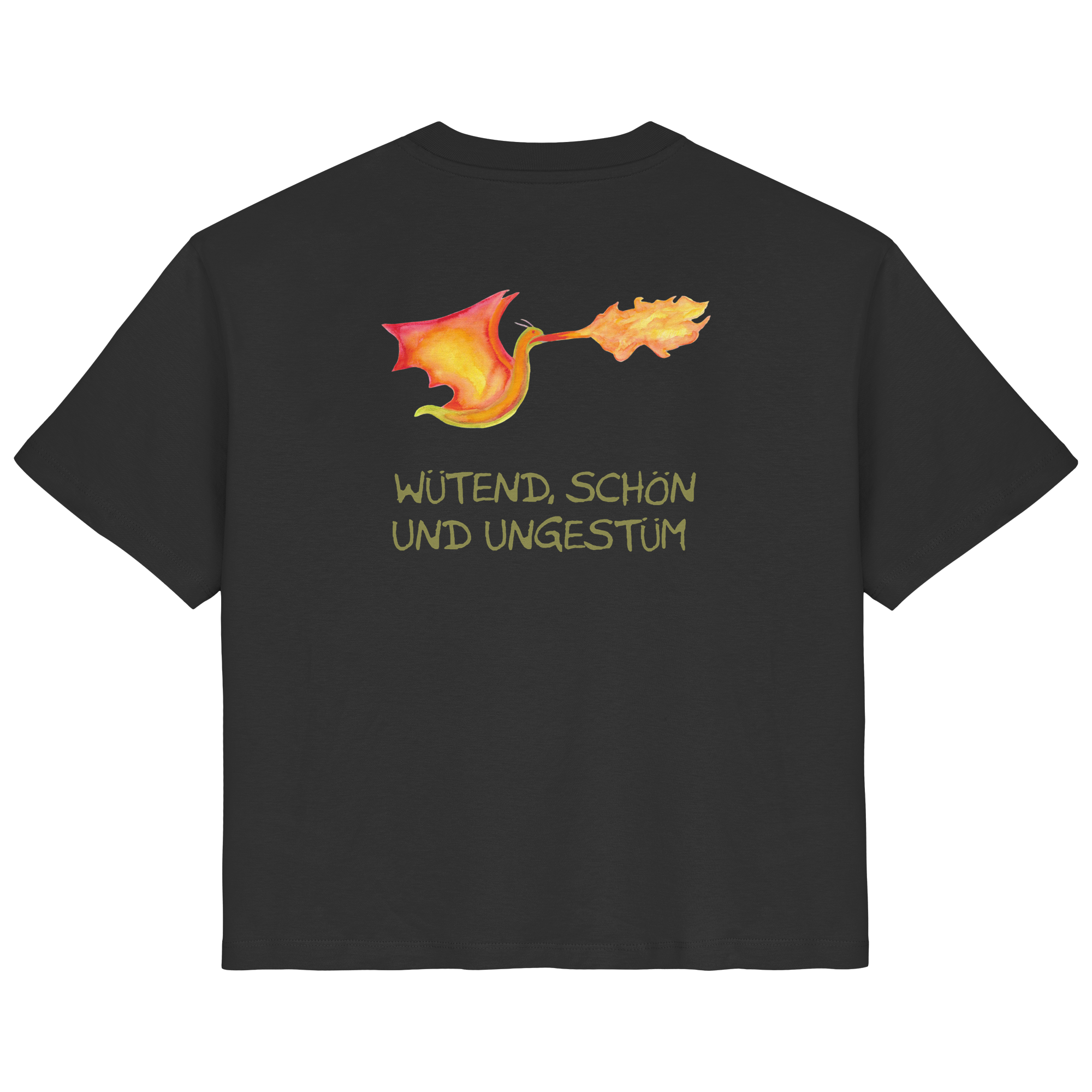 Wütend, schön und ungestüm "Jona Flammen Edition" Backprint - Ladies Organic Shirt