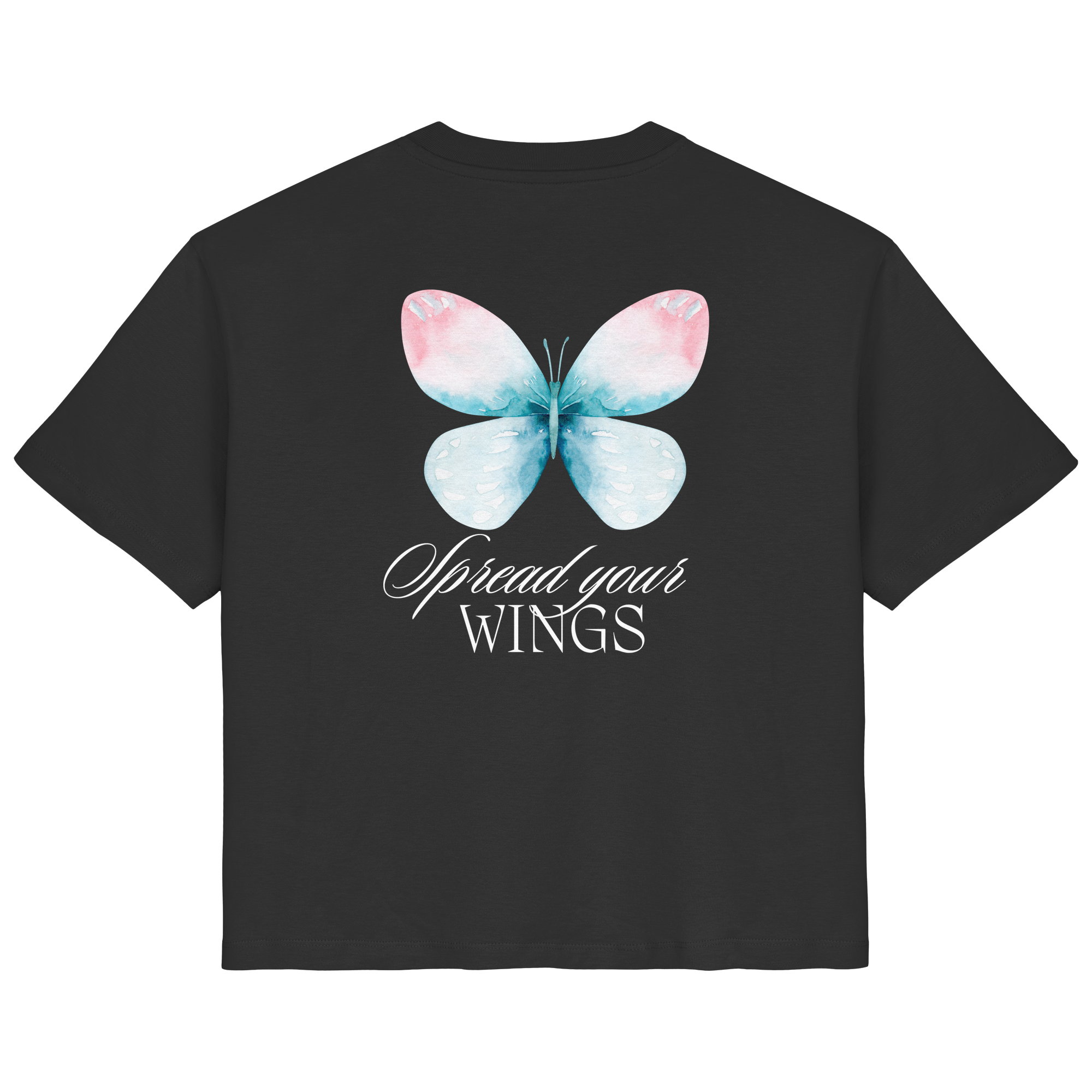 Spread your Wings (weiße Schrift) Backprint - Ladies Organic Shirt