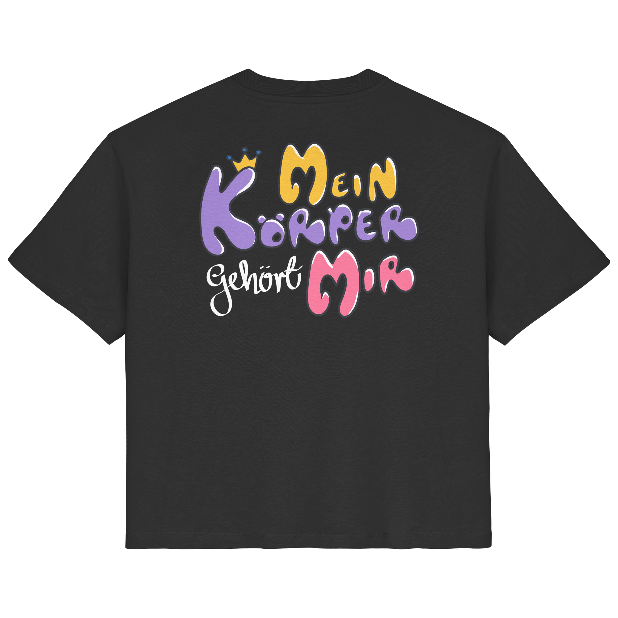 Survivor Queens Logo mit "Mein Körper gehört mir" Backprint (dunkel) - Ladies Organic Shirt