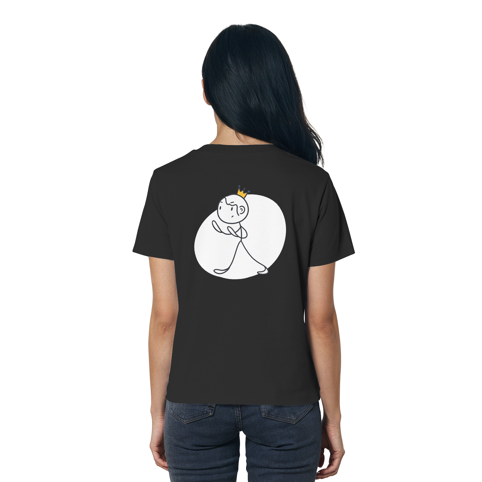 Survivor Queens Logo "Schriftzug Edition" mit Seelenmännchen "Selbstverteidigung Edition" Backprint (dunkel) - Ladies Organic Shirt